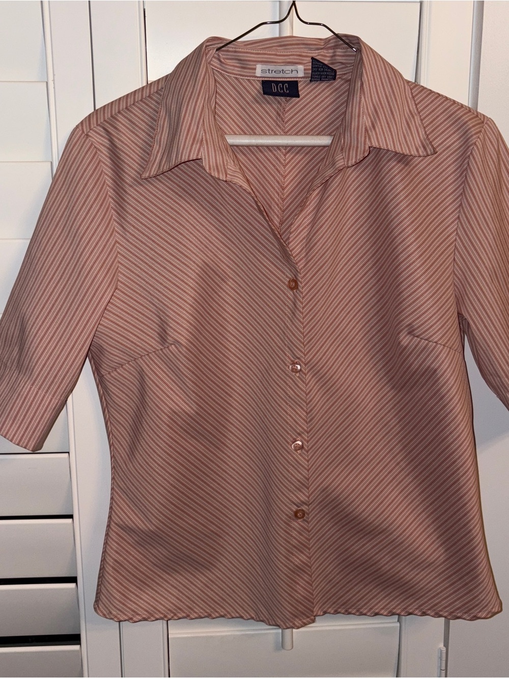 Women’s Y2K Orange Striped Button Up Petite Medium